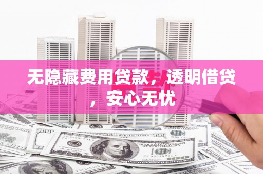 文圣无隐藏费用贷款，透明借贷，安心无忧