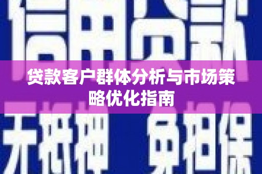 文圣贷款客户群体分析与市场策略优化指南