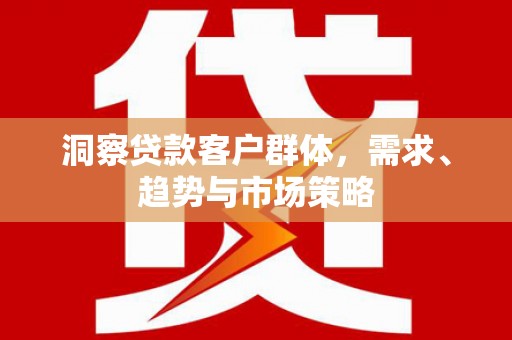 文圣洞察贷款客户群体，需求、趋势与市场策略