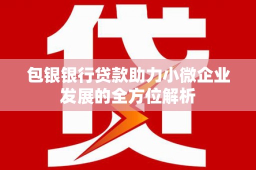 文圣包银银行贷款助力小微企业发展的全方位解析