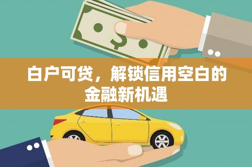 文圣白户可贷，解锁信用空白的金融新机遇