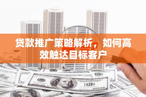 文圣贷款推广策略解析，如何高效触达目标客户