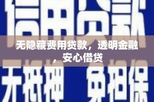 文圣无隐藏费用贷款，透明金融，安心借贷