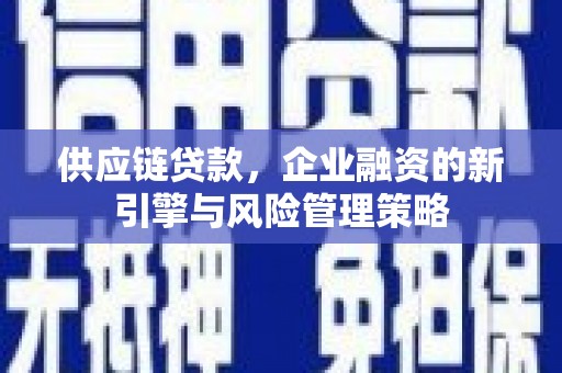 文圣供应链贷款，企业融资的新引擎与风险管理策略