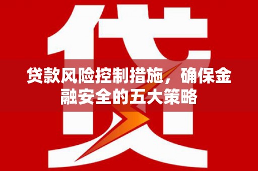 文圣贷款风险控制措施，确保金融安全的五大策略