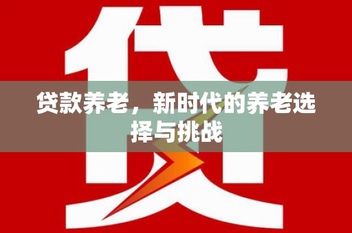 文圣贷款养老，新时代的养老选择与挑战