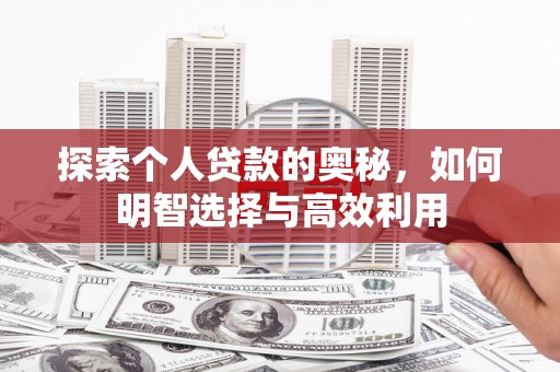 文圣探索个人贷款的奥秘，如何明智选择与高效利用