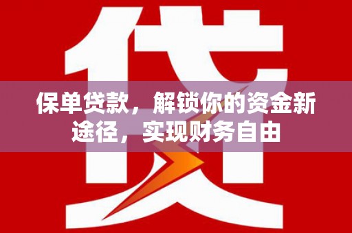 文圣保单贷款，解锁你的资金新途径，实现财务自由