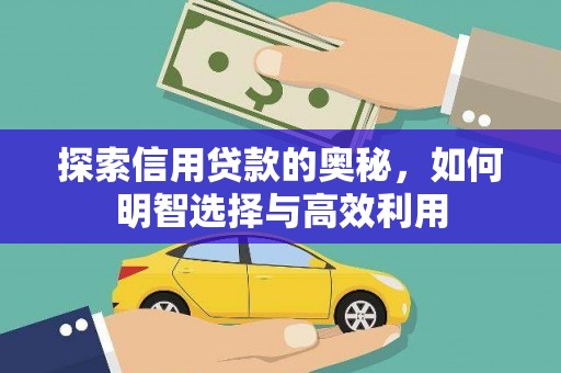 文圣探索信用贷款的奥秘，如何明智选择与高效利用