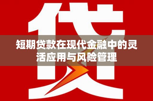 文圣短期贷款在现代金融中的灵活应用与风险管理