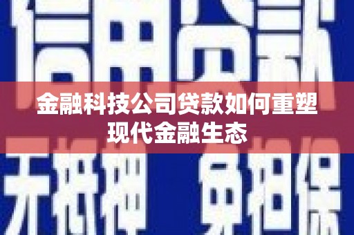 文圣金融科技公司贷款如何重塑现代金融生态
