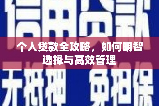 文圣个人贷款全攻略，如何明智选择与高效管理