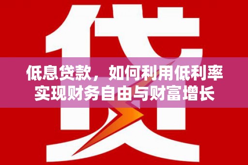 文圣低息贷款，如何利用低利率实现财务自由与财富增长